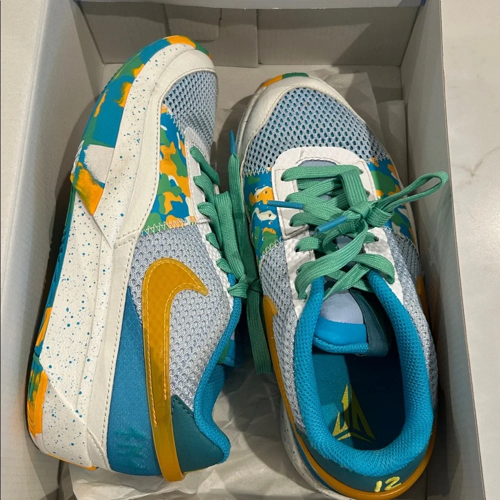 Nike Ja 1 'Water Battle' Blue‎ Orange Sneakers Size 4.5Y DX2294-100 w/Box